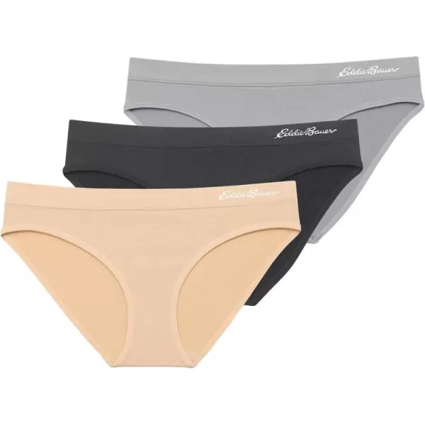 Eddie Bauer Womens Bikini Underwear 3 PackNudeBlackHirise