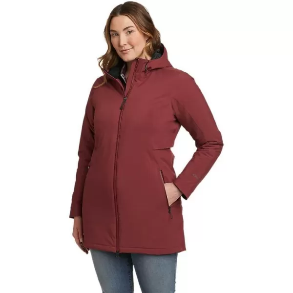 Eddie Bauer Womens Cloud Cap Stretch Insulated Trench CoatTall Dusty Red