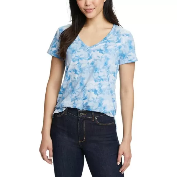 Eddie Bauer Womens Coast and Climb ShortSleeve VNeck TShirt  PrintMist