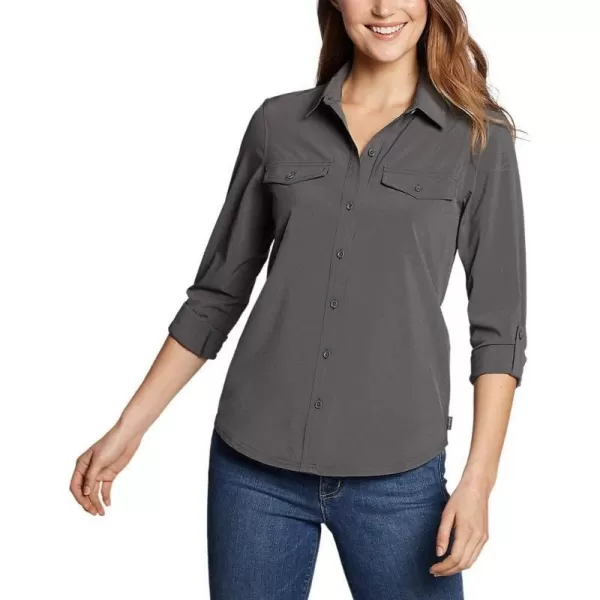 Eddie Bauer Womens Departure 20 LongSleeve ShirtDark Smoke