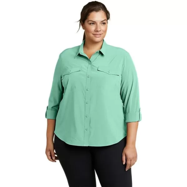 Eddie Bauer Womens Departure 20 LongSleeve ShirtPlus Seaglass