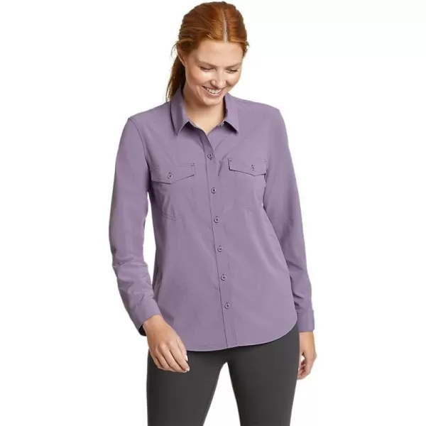 Eddie Bauer Womens Departure 20 LongSleeve ShirtRegular Dusty Lilac