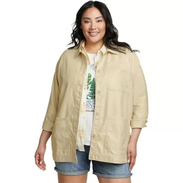 Eddie Bauer Womens EB Hemplify Utility Shirt JacketPlus Ecru