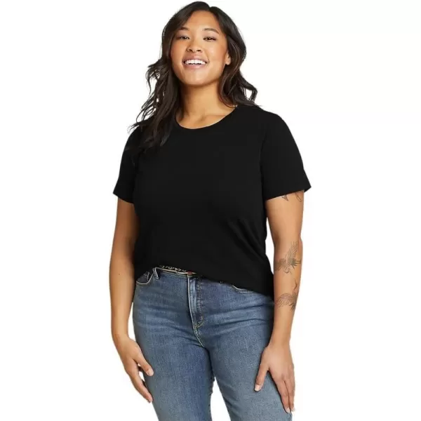 Eddie Bauer Womens Everyday Essentials Short Sleeve TShirt  SolidPetite Black