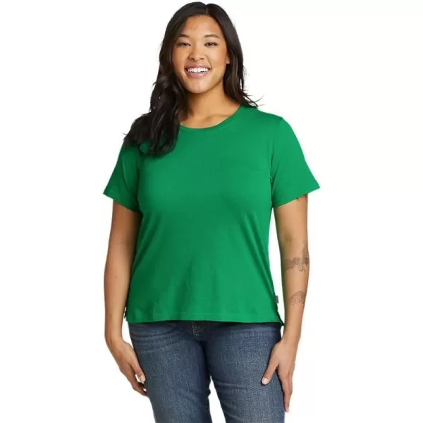 Eddie Bauer Womens Everyday Essentials Short Sleeve TShirt  SolidTall Grass