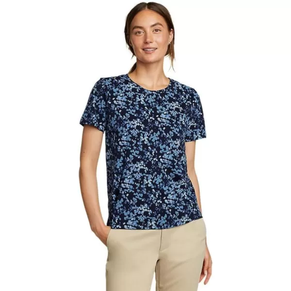 Eddie Bauer Womens Everyday Essentials ShortSleeve TShirt  PrintedPetite Atlantic