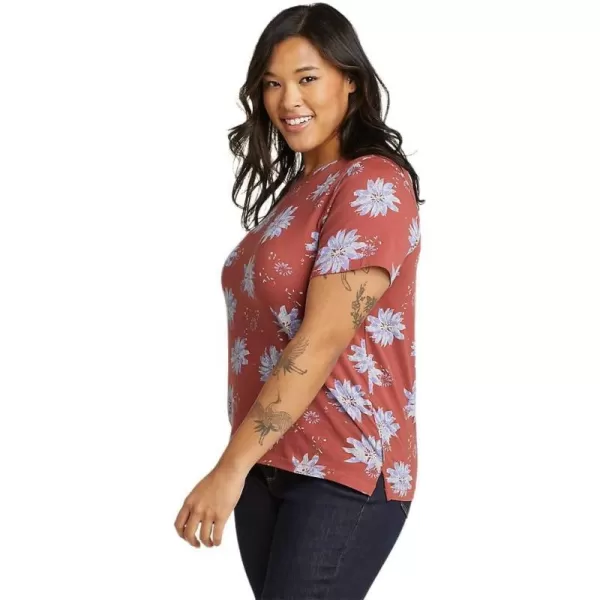 Eddie Bauer Womens Everyday Essentials ShortSleeve TShirt  PrintedPetite Maroon