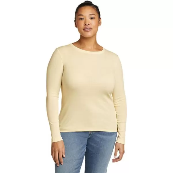 Eddie Bauer Womens Favorite LongSleeve Crewneck TShirtPetite Sorbet