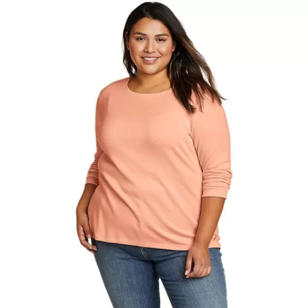 Eddie Bauer Womens Favorite LongSleeve Crewneck TShirtPlus Salmon