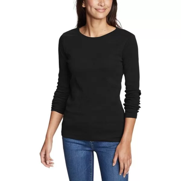 Eddie Bauer Womens Favorite LongSleeve Crewneck TShirtTall Black