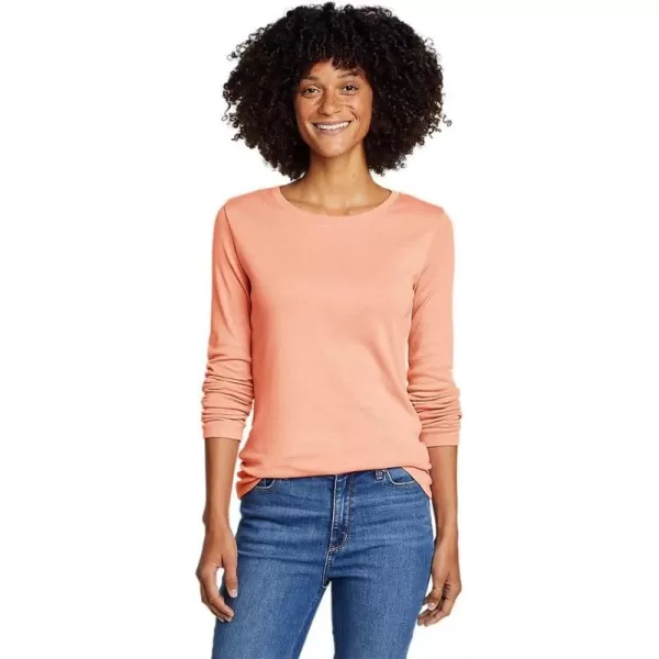 Eddie Bauer Womens Favorite LongSleeve Crewneck TShirtTall Salmon