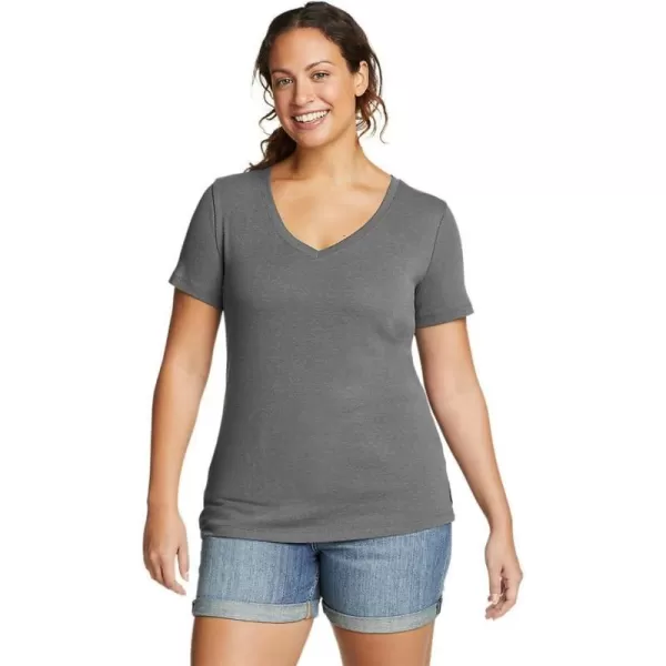 Eddie Bauer Womens Favorite ShortSleeve VNeck TShirtFrost Gray