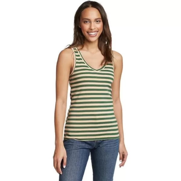 Eddie Bauer Womens Favorite VNeck Tank StripeTall Irish Green