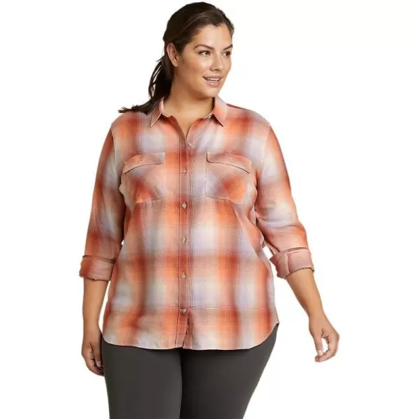 Eddie Bauer Womens Firelight Flannel ShirtPlus Burnt Orange