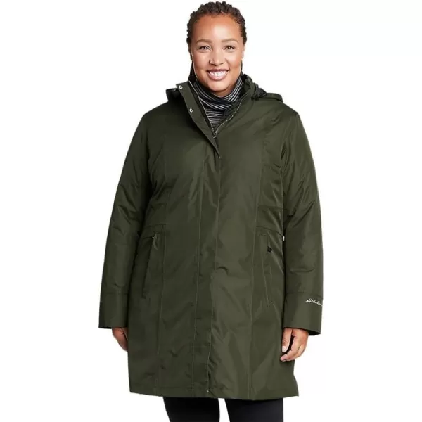 Eddie Bauer Womens Girl On The Go Insulated Trench CoatPlus Dark Loden