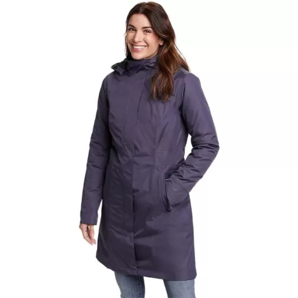 Eddie Bauer Womens Girl On The Go Insulated Trench CoatTall Dk Mulberry