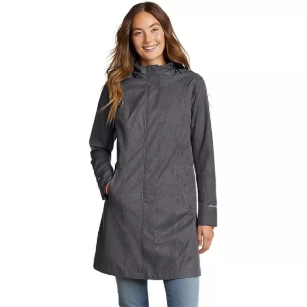 Eddie Bauer Womens Girl on the Go Trench CoatRegular Dk Charcoal Htr