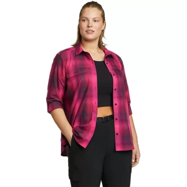 Eddie Bauer Womens Mountain LongSleeve ShirtPetite Poinsettia