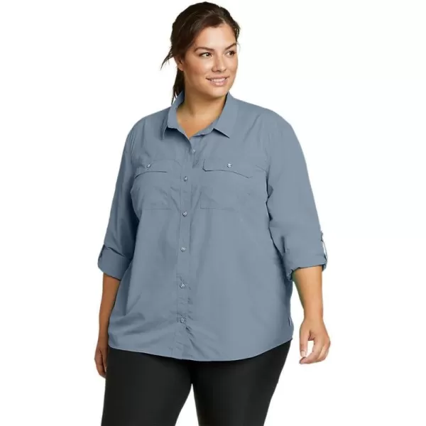 Eddie Bauer Womens Mountain Ripstop LongSleeve ShirtPlus Chambray Blue