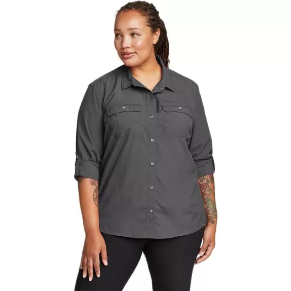 Eddie Bauer Womens Mountain Ripstop LongSleeve ShirtPlus Dark Smoke