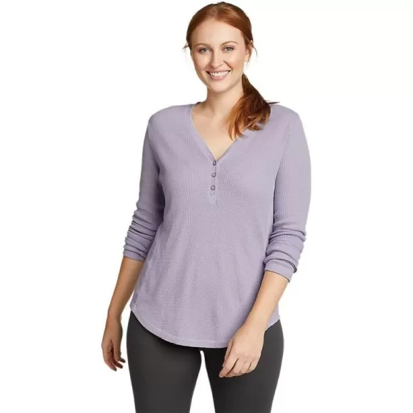 Eddie Bauer Womens Myriad ThermalJersey Mix HenleyPetite Hyacinth