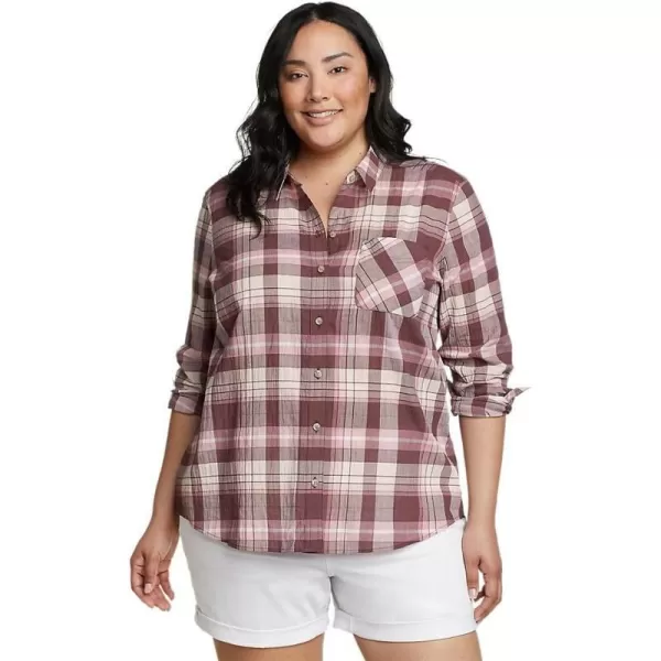 Eddie Bauer Womens Packable LongSleeve ShirtPlus Cordovan