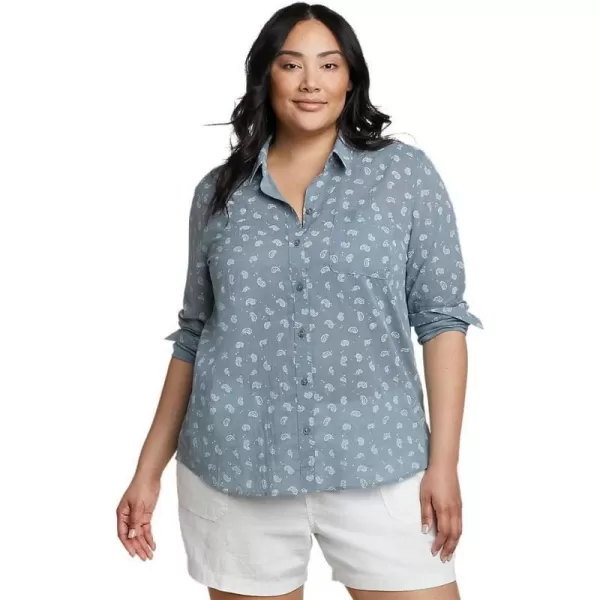 Eddie Bauer Womens Packable LongSleeve ShirtPlus Light Blue