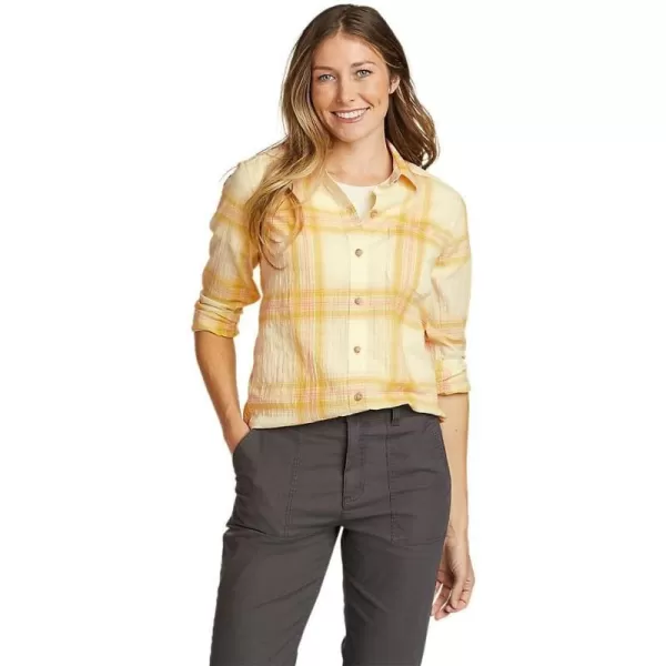 Eddie Bauer Womens Packable LongSleeve ShirtTall Gold Dust