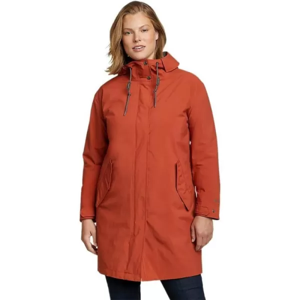 Eddie Bauer Womens Port Townsend Trench CoatRed Clay