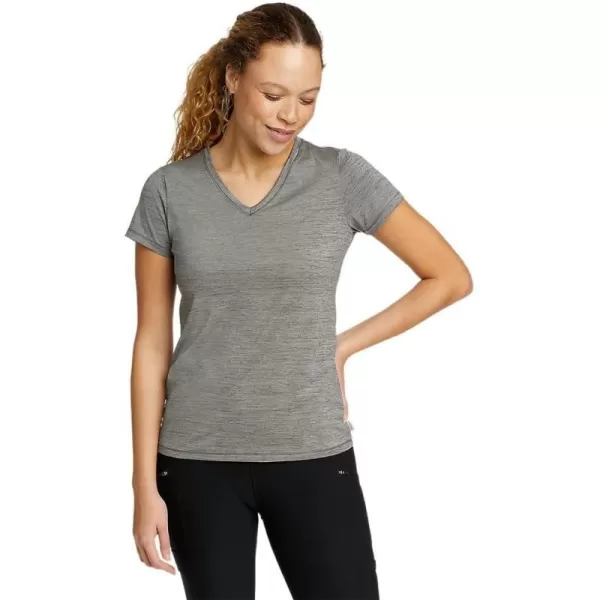 Eddie Bauer Womens Resolution ShortSleeve VNeck TShirtPetite Dark Smoke