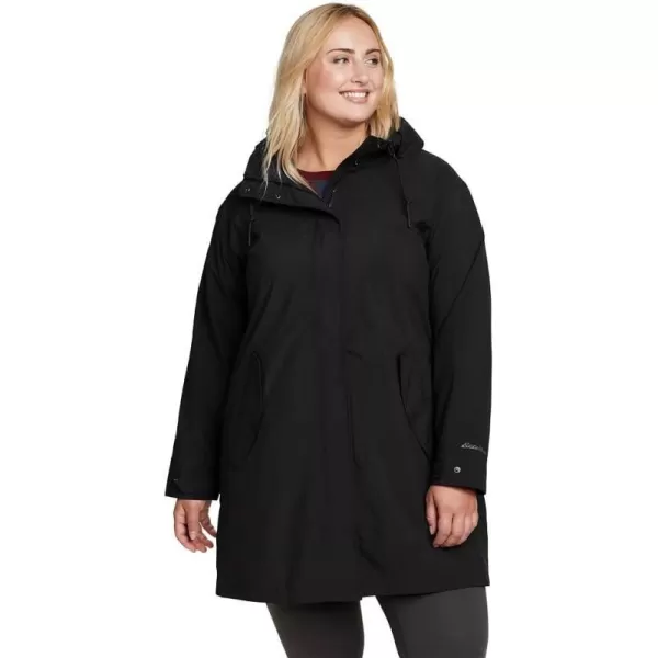 Eddie Bauer Womens Size Port Townsend TrenchPlusBlack