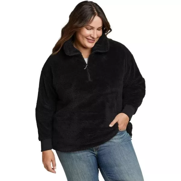 Eddie Bauer Womens Size Quest Plush 14 Zip RelaxedPlusBlack