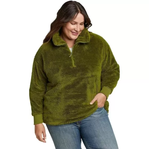 Eddie Bauer Womens Size Quest Plush 14 Zip RelaxedPlusWintergreen