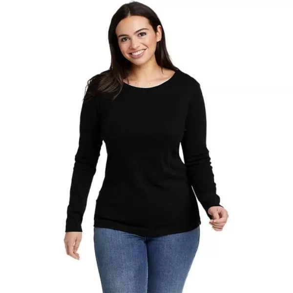 Eddie Bauer Womens Stines LongSleeve Crew TShirtBlack