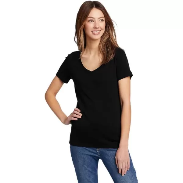 Eddie Bauer Womens Stines ShortSleeve VNeck TShirtBlack