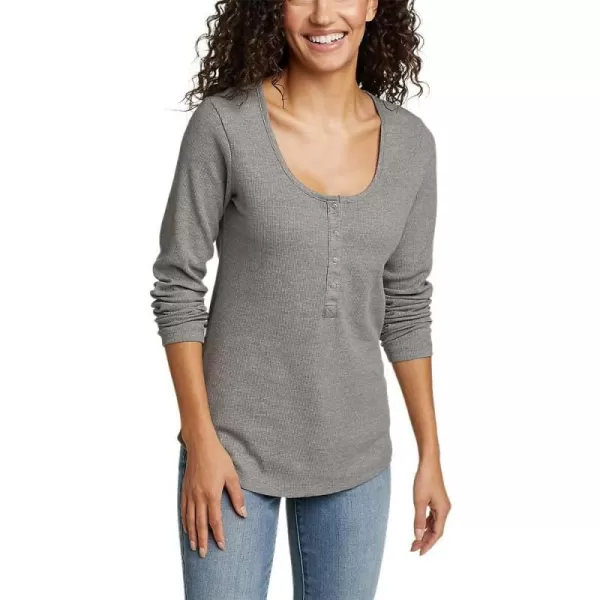 Eddie Bauer Womens Thermal Snap HenleyHeather Gray