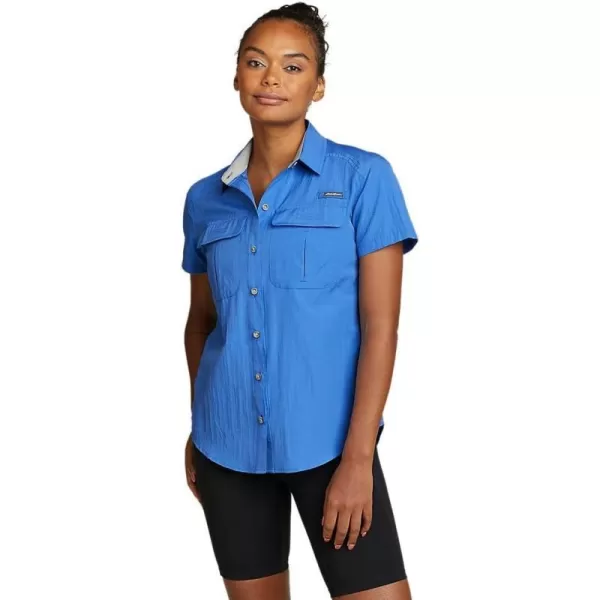 Eddie Bauer Womens UPF Guide ShortSleeve ShirtBrilliant Blue