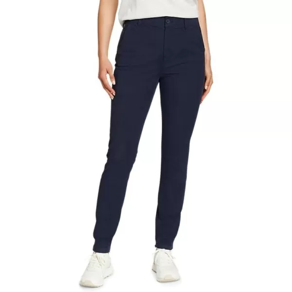 Eddie Bauer Womens Voyager HighRise Chino Slim PantsPetite Atlantic