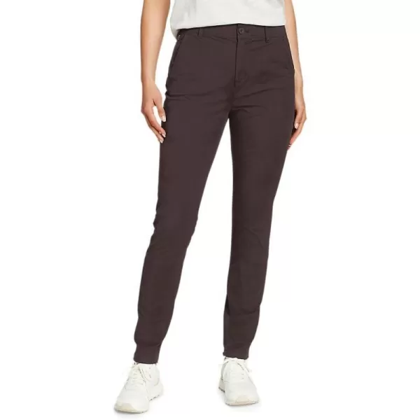 Eddie Bauer Womens Voyager HighRise Chino Slim PantsPetite Aubergine