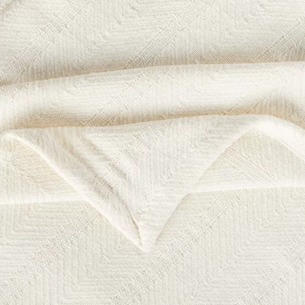 Eddie Bauer  Queen Blanket Lightweight Cotton Bedding Home Decor for All Seasons Herringbone Bone QueenBone