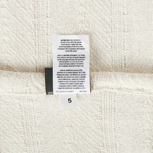 Eddie Bauer  Queen Blanket Lightweight Cotton Bedding Home Decor for All Seasons Herringbone Bone QueenBone