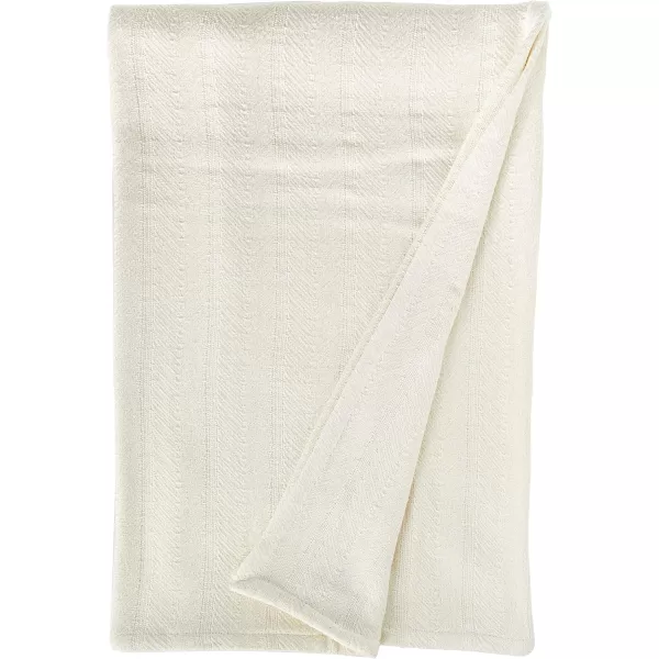 Eddie Bauer  Queen Blanket Lightweight Cotton Bedding Home Decor for All Seasons Herringbone Bone QueenBone