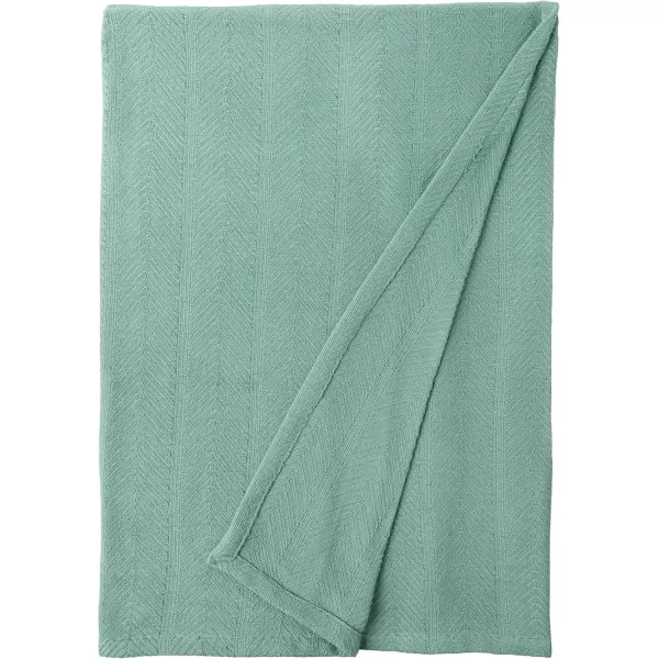 Eddie Bauer  Queen Blanket Lightweight Cotton Bedding Home Decor for All Seasons Herringbone Bone QueenGreen