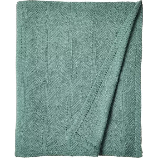 Eddie Bauer  Queen Blanket Lightweight Cotton Bedding Home Decor for All Seasons Herringbone Bone QueenGreen