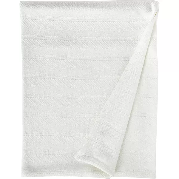 Eddie Bauer  Queen Blanket Lightweight Cotton Bedding Home Decor for All Seasons Herringbone Bone QueenOffwhite