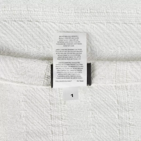 Eddie Bauer  Queen Blanket Lightweight Cotton Bedding Home Decor for All Seasons Herringbone Bone QueenOffwhite