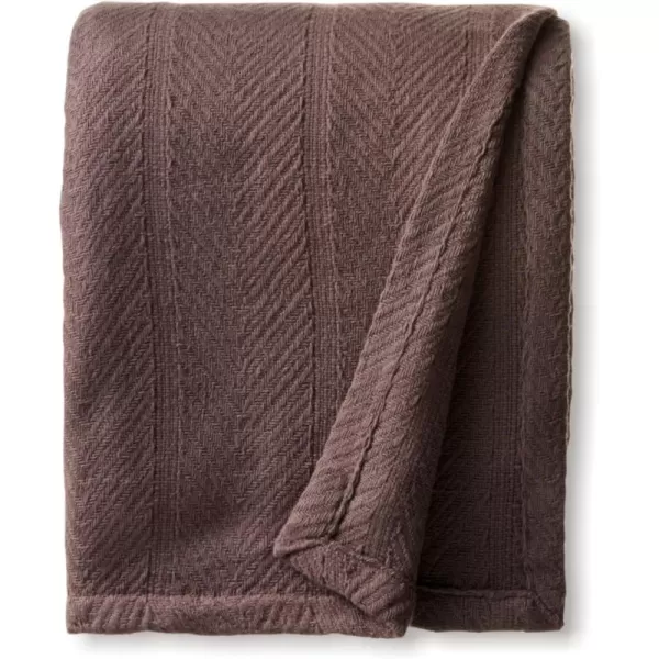 Eddie Bauer  Queen Blanket Lightweight Cotton Bedding Home Decor for All Seasons Herringbone Bone QueenMushroom