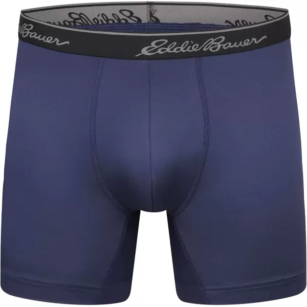 imageEddie Bauer Mens 5quot No Fly Performance Boxer Brief Underwear 3 Pack or 4 PackBrushed BlackSteelPigment