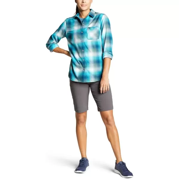 imageEddie Bauer Womens Expedition Performance Flannel 20 ShirtBlue Topaz