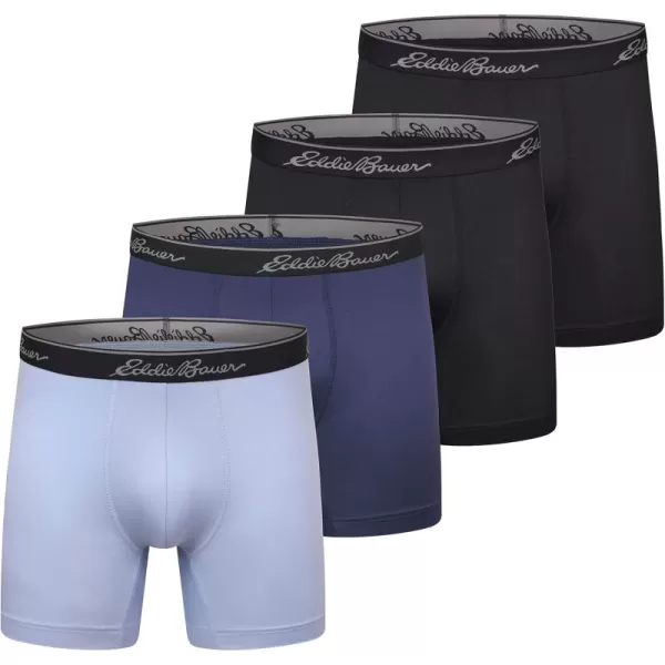 imageEddie Bauer Mens 5quot No Fly Performance Boxer Brief Underwear 3 Pack or 4 PackBrushed BlackSteelPigment